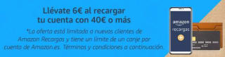 6€ de regalo por recargar tu cuenta con 40€ en Amazon