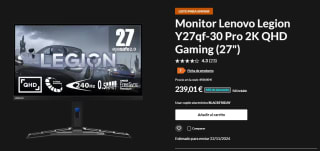 Monitor Lenovo Legion Y27qf-30 27" LED IPS QHD 250Hz FreeSync por 239,01€
