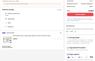 FOXY Seda 42 rollos 3 capas papel higiénico (7 pack x 6 rollos) PH neutro por solo 15,85€