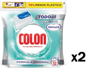 2 Paquetes de Colon Nenuco Detergente para la ropa, adecuado para ropa blanca y de color, Formato cápsulas - 32 lavados por 13.89€
