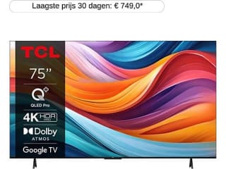 TCL 75T7B smart-tv (2024) voor €599 bij de Mediamarkt