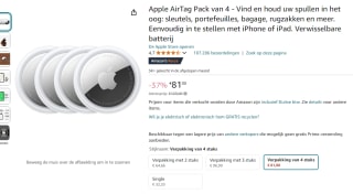 Apple AirTag 4-Pack voor €81 bij Amazon DE