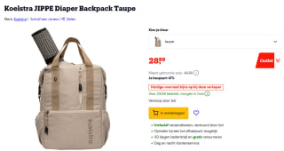 Koelstra JIPPE Diaper Backpack Taupe voor €28,99 bij Bol