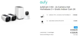 eufyCam 3 Kit - 2x Camera met Homebase 3 + Gratis Indoor Cam 2K voor €529,95 bij Tink