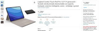 Funda Teclado Combo Touch para iPad Pro 12.9” por $1,290 en Amazon