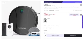 Robot Aspirador C2, Fregona, Aspira y Barre al mismo tiempo, 3000Pa, Autonomía de 150 Minutos por 78,99€