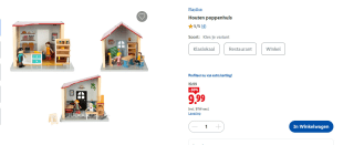 Playtive Houten poppenhuis voor €9,99 in de Lidl webshop