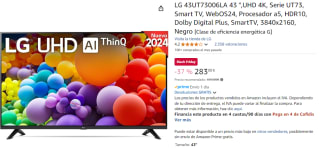 Televisor LG 43UT73006LA 43" LED UltraHD 4K HDR10 Pro WebOS24 AI ThinQ por 283€