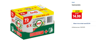 Dreft Platinum Plus All In One Vaatwastabletten 6 x 12 Capsules voor €14,99 bij Kruidvat