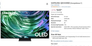 SAMSUNG 55 inch - 139 cm OLED 4K Ultra HD TV voor €849 bij Amazon