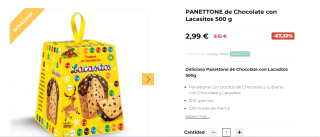 PANETTONE Chocolate con Lacasitos 500 g por 2,99€