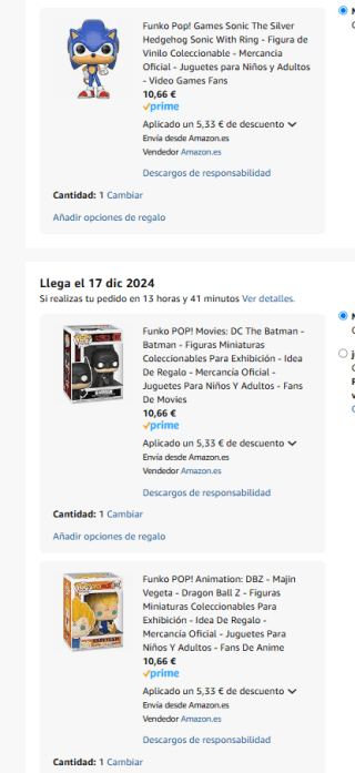 3x2 en una selección de Funkos en Amazon