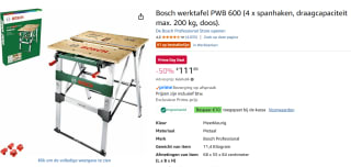 Bosch PWB 600 Workmate - 200kg voor €101,89 dmv code met Amazon prime