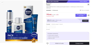 NIVEA MEN Pack ahorro cuidado personal - Contiene gel, contorno de ojos y affershave por 13.99€