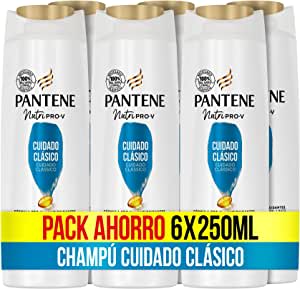 Pack 6 x 250 ml Pantene Champú Cuidado Clásico Nutri Pro-V con fórmula Pro-V + antioxidantes, para cabello normal y mixto por 13.22€