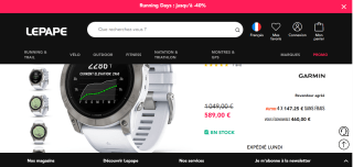 Montre Connectée Garmin Epix Pro Gen 2 Sapphire Titane 51mm à 589€