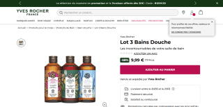 Lot de 3 bains douche - 9,99 - Yves Rocher à 9,99€