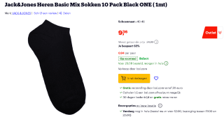 10 paar Jack & Jones herensokken voor €9,36