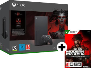 Consola Xbox Series X, 1 TB SSD, 4K UHD Blu-ray + Juego Diablo IV + COD MWIII por 419€