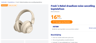 Fresh 'n Rebel ANC koptelefoon Code Core voor €16,95 bij de Action