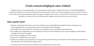 Gratis sensorreiniging in de winkel van CameraNu