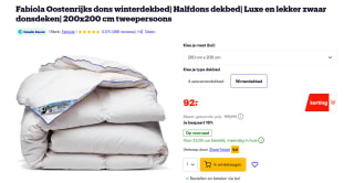 Fabiola Oostenrijks dons Winterdekbed wit, blauw, 200x220cm voor €92 bij Bol