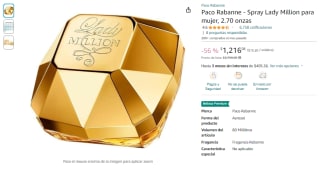 Paco Rabanne Spray Lady Million 80ml por $1,216 en Amazon