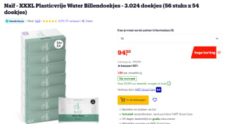 Naïf - XXXL Plasticvrije Water Billendoekjes - 3.024 doekjes voor €94,50 bij Bol