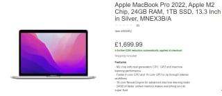 Apple MacBook Pro 2022, Apple M2 Chip, 24GB RAM for only £1,499.99