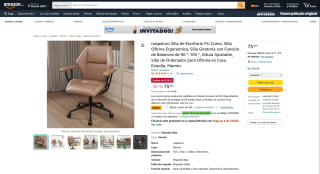 Silla de Escritorio PU Cuero Naspaluro por 55,99€