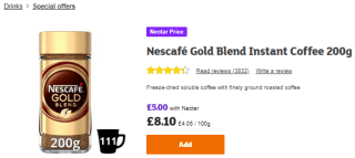 Obtain a Nescafé Gold Blend instant coffee from Sainsbury's for £5