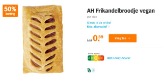 AH Frikandelbroodje vegan voor €0,59