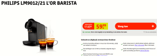 Philips L'OR Barista Sublime koffiecupmachine LM9012/21 + gratis 2 unieke L' OR Espresso glazen voor €59,99 bij kruidvat