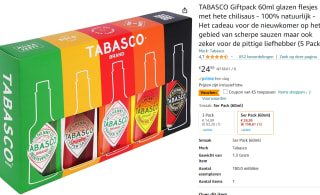 TABASCO Brand Gift Set 5 x 60ml voor €19,95 bij Amazon