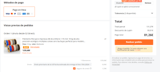 10kg Filamento PLA para impresoa 3D de artillería 1.75 mm por 81,26€