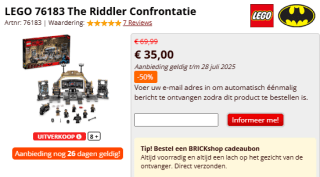 LEGO DC Comics Super Heroes - Batcave™: The Riddler™ Face-off voor €25 bij Brickshop