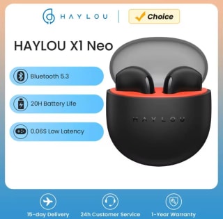 HAYLOU X1 Neo TWS Auriculares Bluetooth 5.3, Baja Latencia 0.06s, 20H de Autonomía, Control Táctil por 11,49€