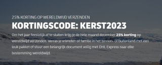 25% korting op wereldwijd verzenden bij DHL in de maand december