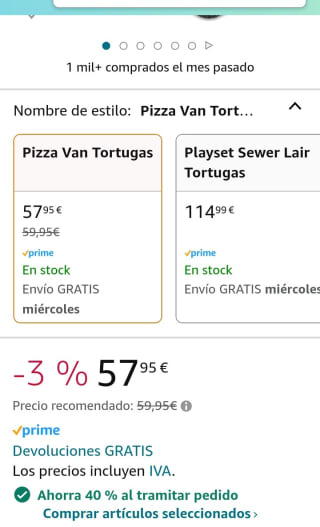 TORTUGAS NINJA Pizza Fire Delivery Van por 34,77€