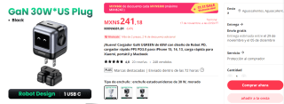 Cargador Ugreen Nexode Robot GAN por $241.18 en AliExpress