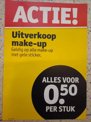 Make-up met de gele sticker voor slechts €0,50