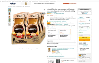6 Unidades de 200g Café Nescafé crème por 30,96€