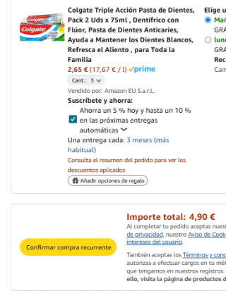 6 pasta dientes Colgate Triple Acción por 4,90€