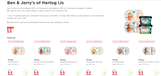 Ben & Jerry's of Hertog IJs 1+1 gratis bij de Plus