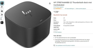 HP G2 Thunderbolt-dock met combokabel voor €139,37 bij Amazon