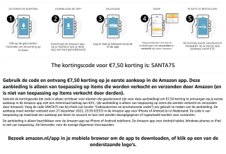 Amazon kortingscode voor €7,50 korting op je eerste aankoop via de app