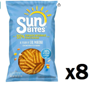 8 Paquetes de Sunbites Snack Ondulados Multicereales Al Toque de Sal Marina - 95g por 9.98€