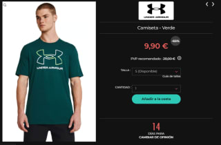 Under Armour Camiseta de manga corta por 9,90€