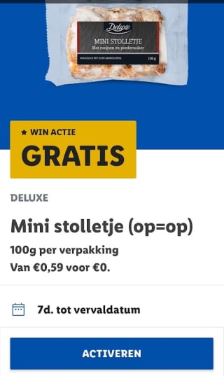 Gratis mini stolletje bij de Lidl