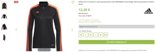 Adidas Tiro LS women's training sweatshirt with AEROREADY HU0319 voor €12 bij Outlet46
